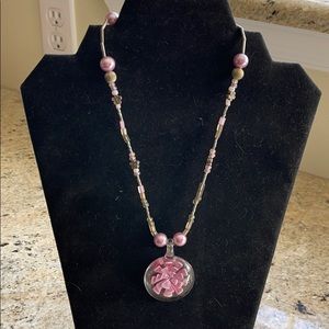 Pink beaded necklace